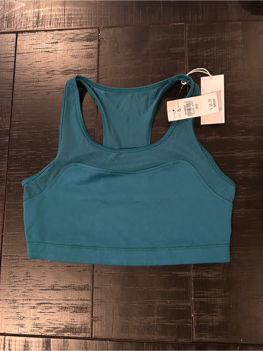 LOFT Lou & Grey Teal Racerback Crop Sports Bra